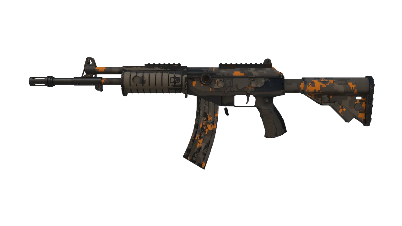 Galil AR | Orange DDPAT (Well-Worn) — Dust II light, front