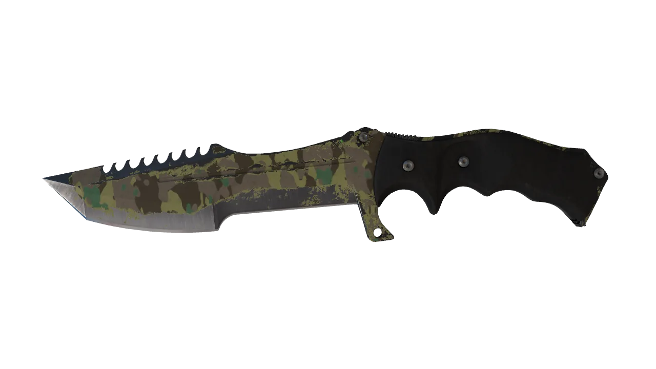 ★ Huntsman Knife | Boreal Forest (Well-Worn) — Dust II light, front