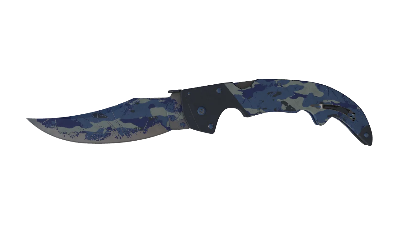 StatTrak™ ★ Falchion Knife | Bright Water (Well-Worn) — Dust II light, front