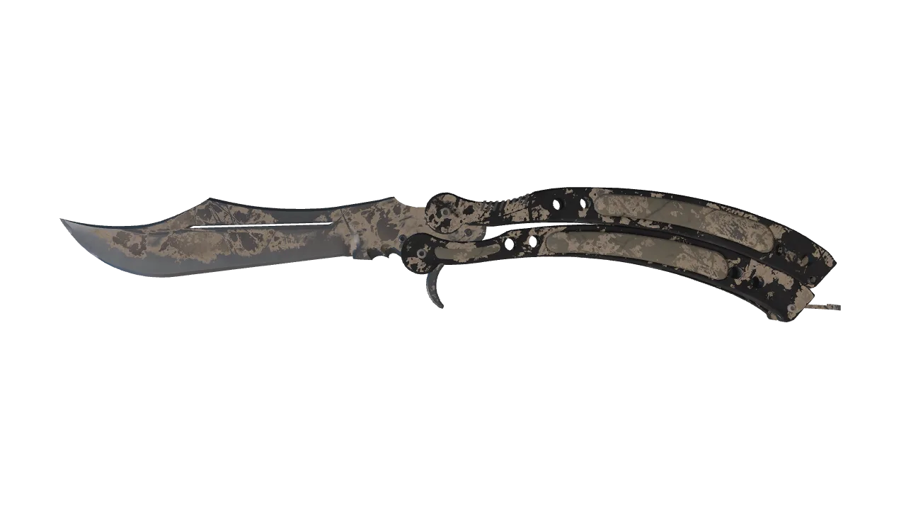 ★ Butterfly Knife | Scorched (Battle-Scarred) — Dust II light, front