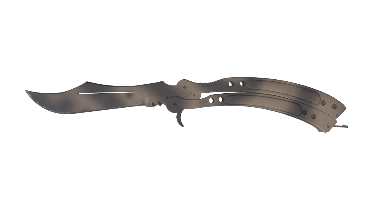 ★ Butterfly Knife | Scorched (Minimal Wear) — Dust II light, front