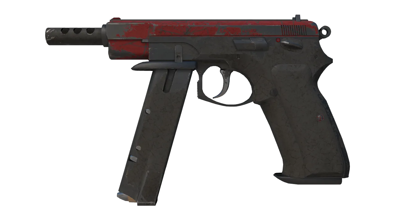 CZ75-Auto | Crimson Web (Battle-Scarred) — Dust II light, front