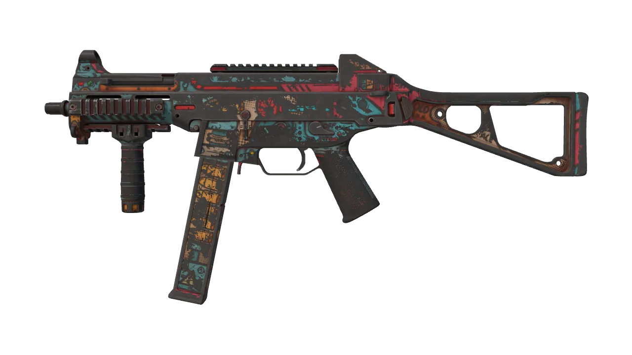 UMP-45 | K.O. Factory (Battle-Scarred) — Dust II light, front