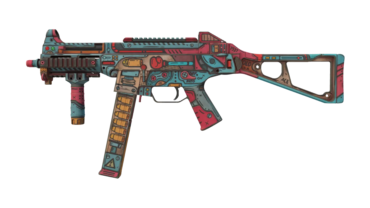 UMP-45 | K.O. Factory (Factory New) — Dust II light, front