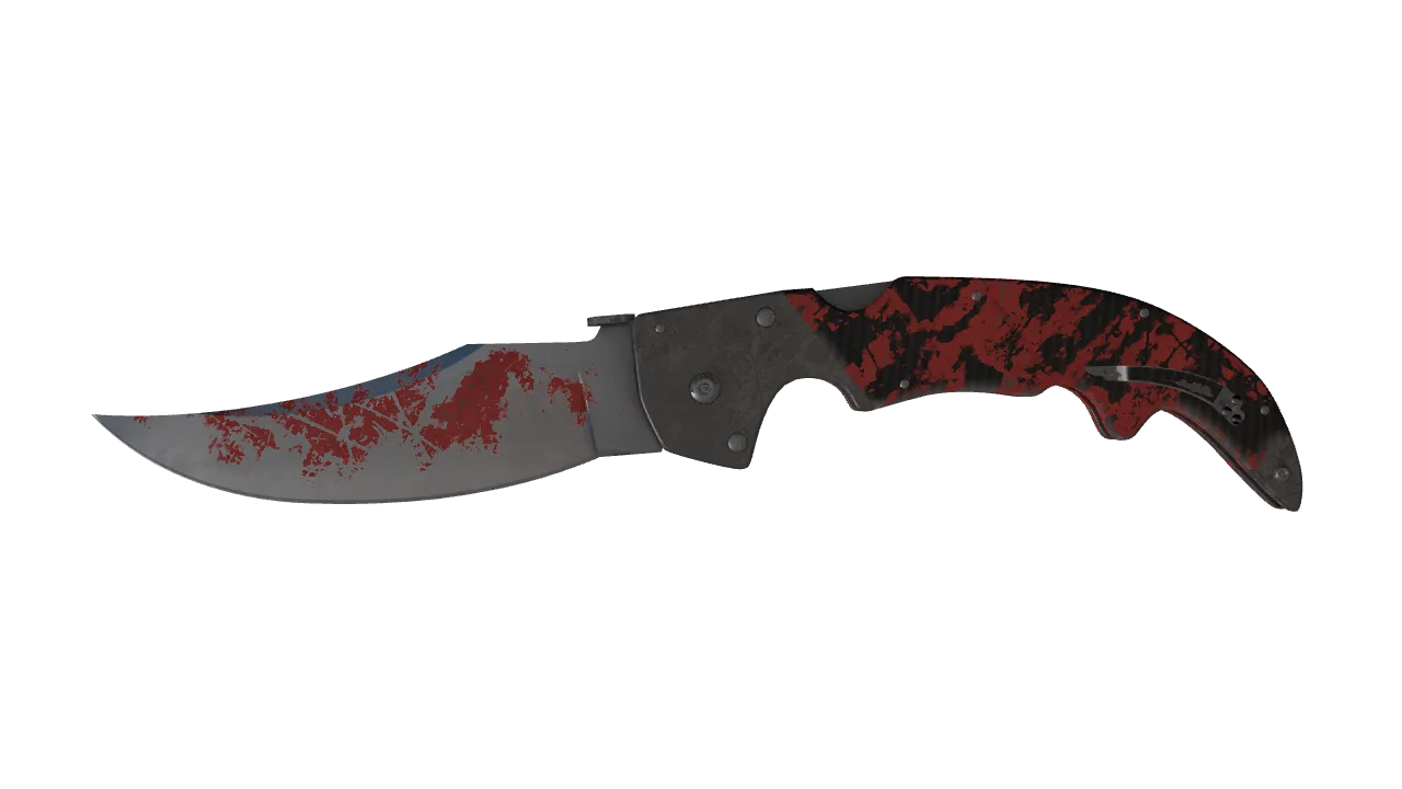 ★ Falchion Knife | Crimson Web (Battle-Scarred) — Dust II light, front