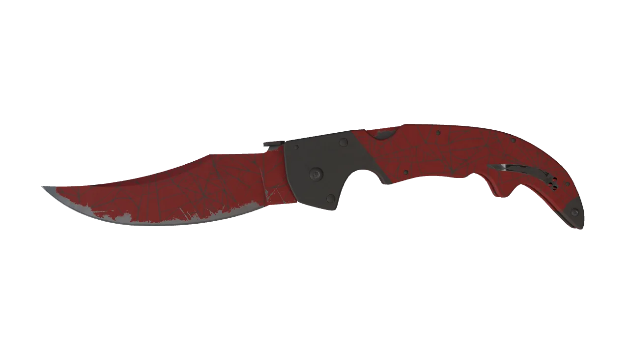 ★ Falchion Knife | Crimson Web (Field-Tested) — Dust II light, front