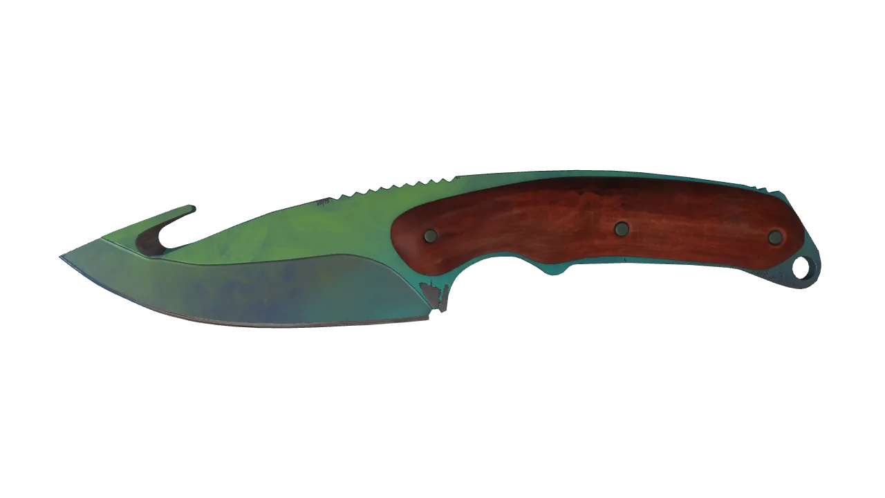 ★ Gut Knife | Gamma Doppler (Phase 4) (Minimal Wear) — Dust II light, front