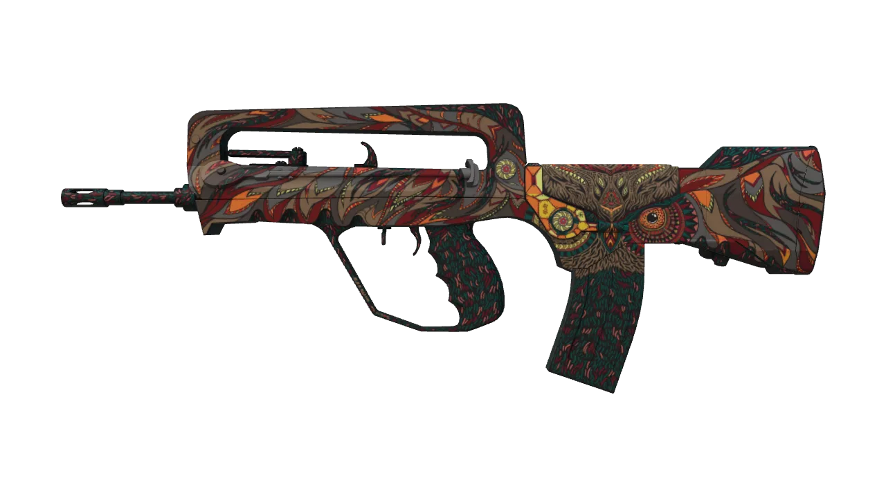 FAMAS | Eye of Athena (Factory New) — Dust II light, front