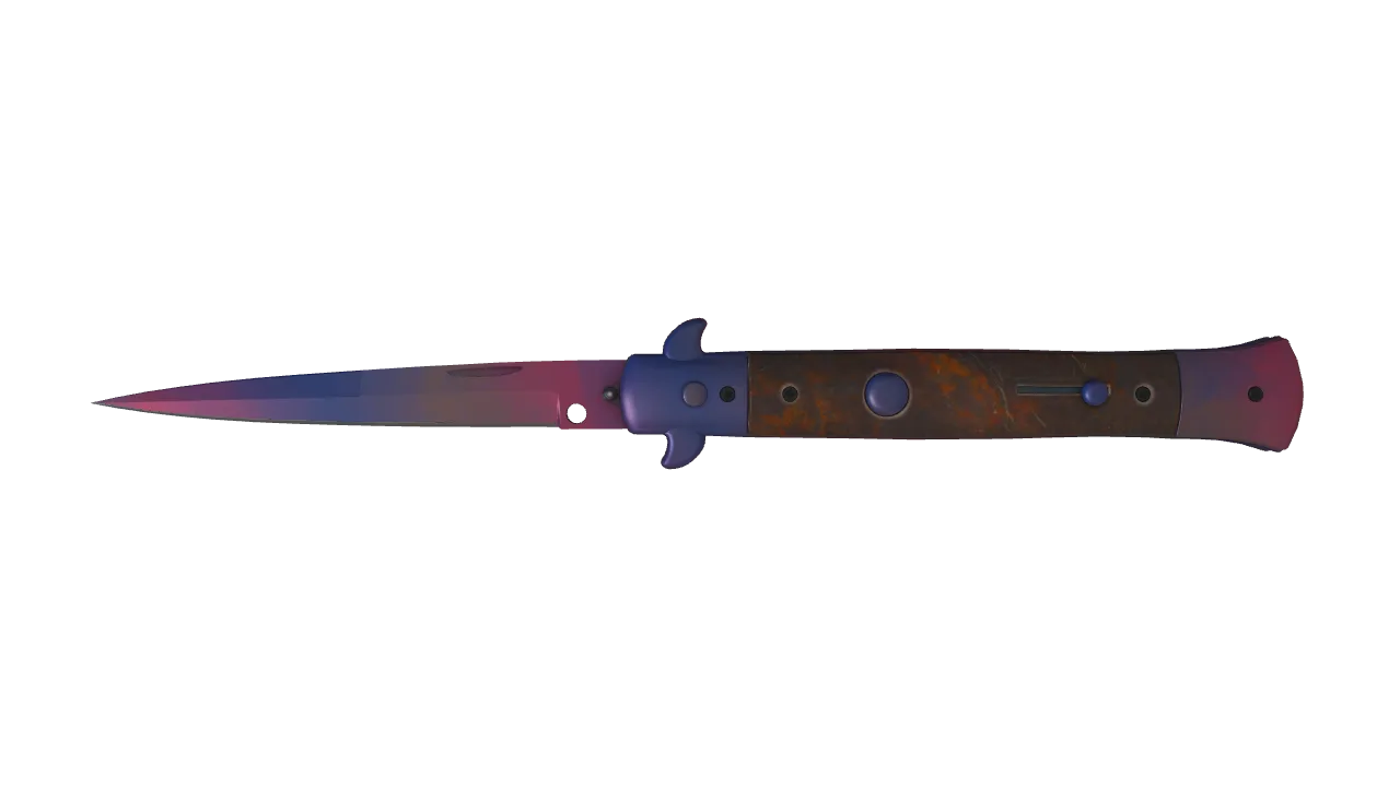 StatTrak™ ★ Stiletto Knife | Doppler (Phase 1) (Factory New) — Dust II light, front