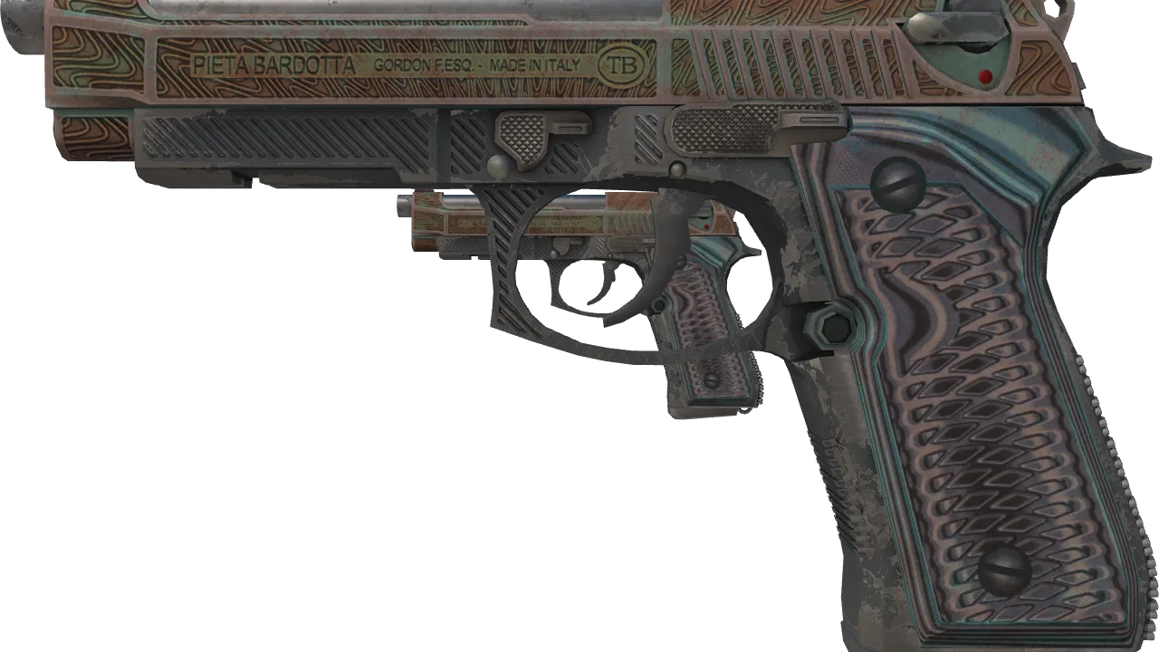 Dual Berettas | Tread (Battle-Scarred) — Dust II light, front