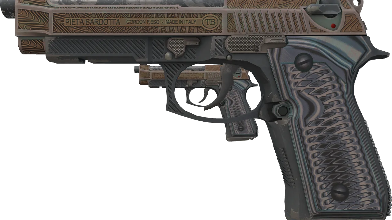 Dual Berettas | Tread (Well-Worn) — Dust II light, front