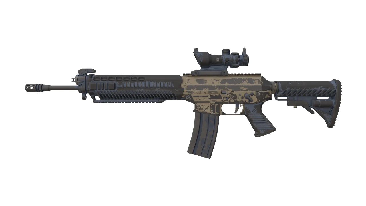 SG 553 | Tornado (Battle-Scarred) — Dust II light, front