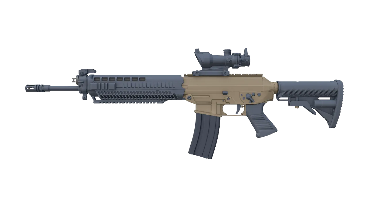 SG 553 | Tornado (Factory New) — Dust II light, front