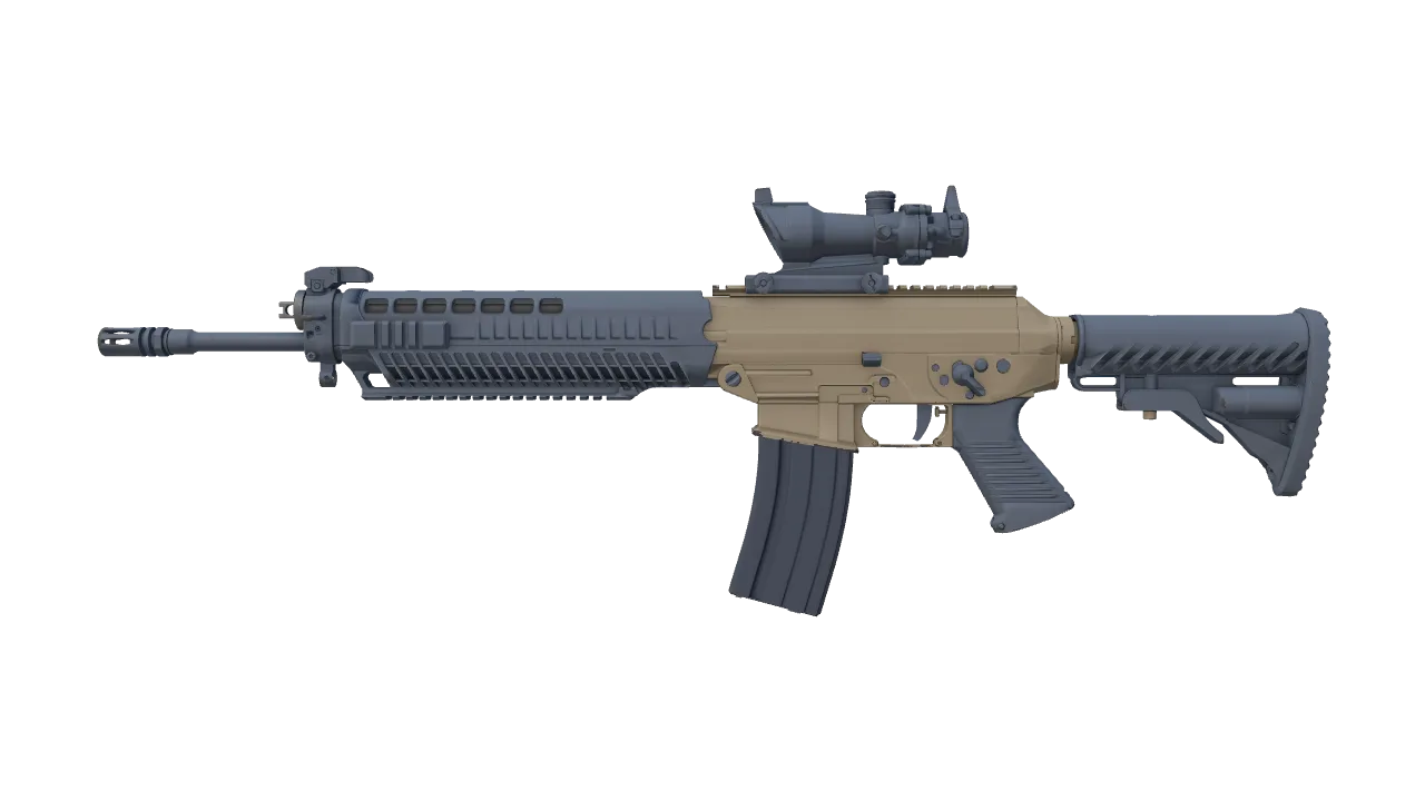 SG 553 | Tornado (Minimal Wear) — Dust II light, front