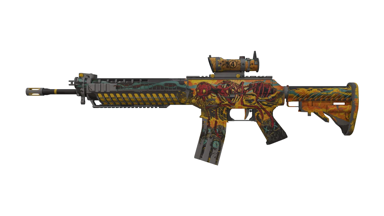 StatTrak™ SG 553 | Colony IV (Field-Tested) — Dust II light, front