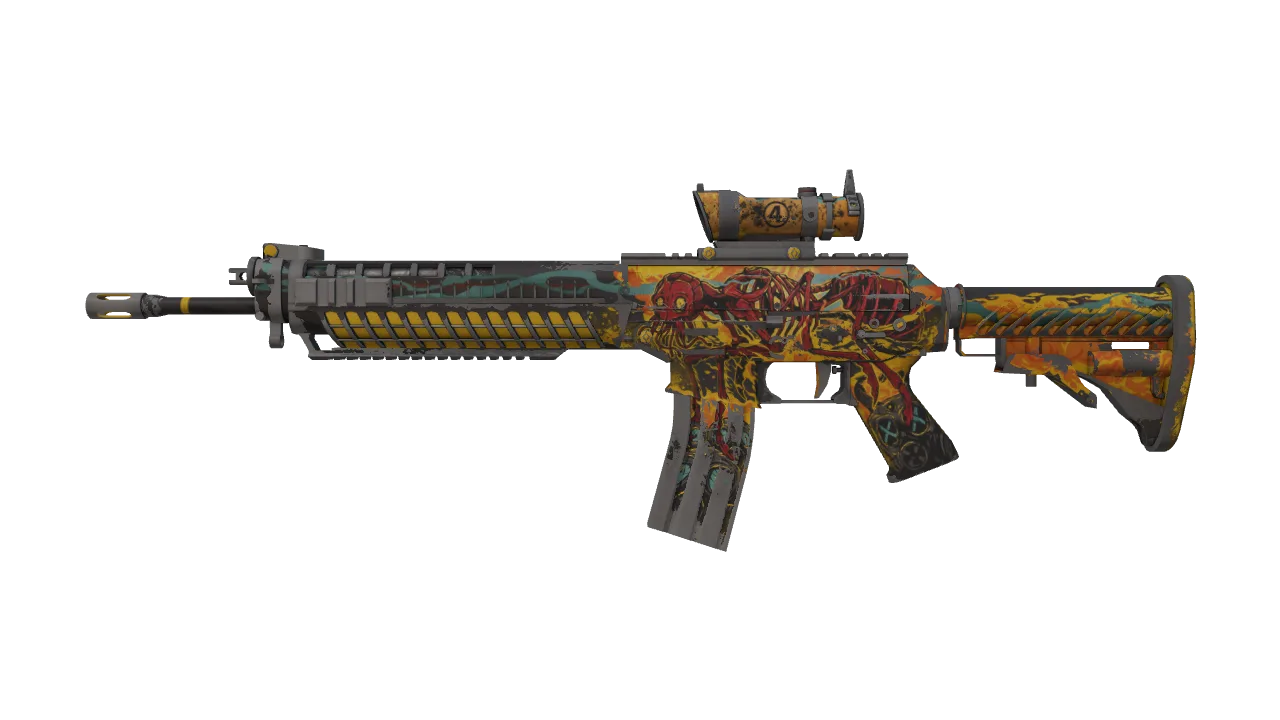 StatTrak™ SG 553 | Colony IV (Well-Worn) — Dust II light, front