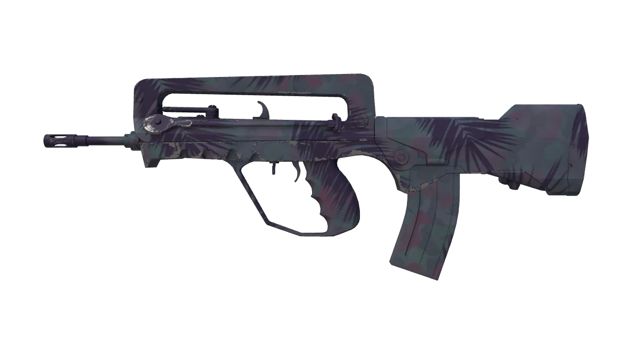FAMAS | Sundown (Factory New) — Dust II light, front