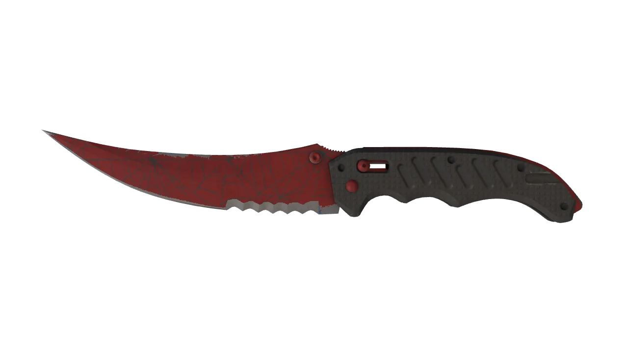 ★ Flip Knife | Crimson Web (Field-Tested) — Dust II light, front