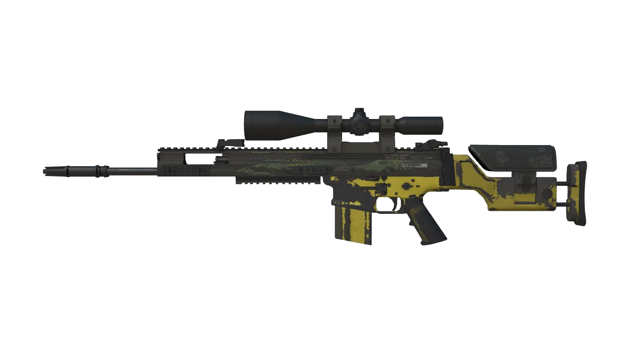 SCAR-20 | Jungle Slipstream (Battle-Scarred) — Dust II light, front
