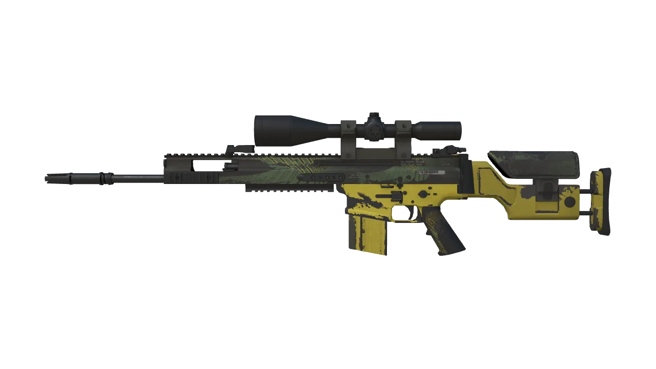 SCAR-20 | Jungle Slipstream (Field-Tested) — Dust II light, front