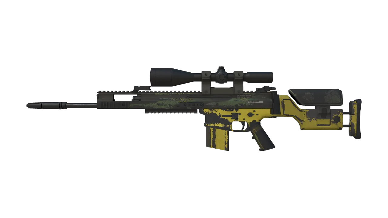 SCAR-20 | Jungle Slipstream (Well-Worn) — Dust II light, front