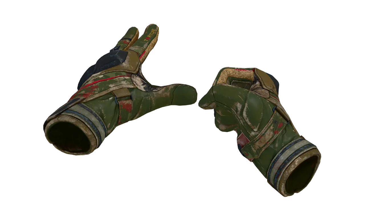 ★ Moto Gloves | 3rd Commando Company (Battle-Scarred) — Dust II light, front
