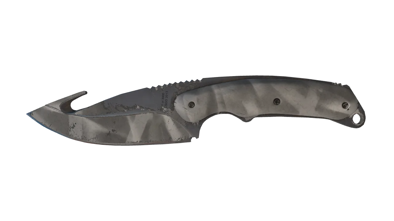 ★ Gut Knife | Urban Masked (Well-Worn) — Dust II light, front