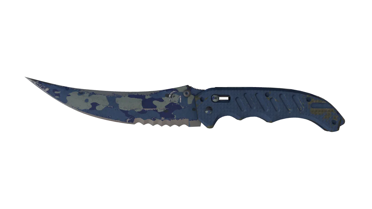 ★ Flip Knife | Bright Water (Battle-Scarred) — Dust II light, front