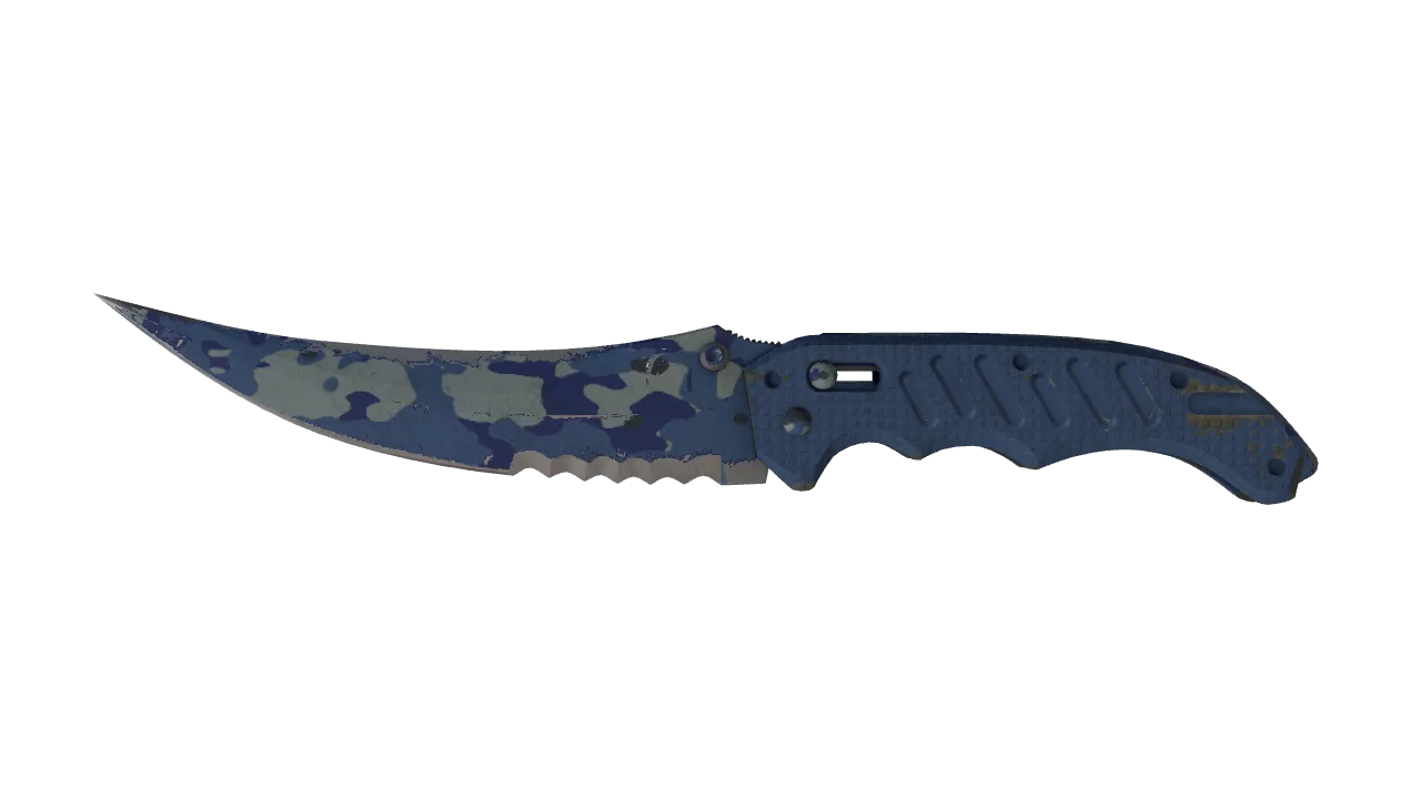 ★ Flip Knife | Bright Water (Well-Worn) — Dust II light, front