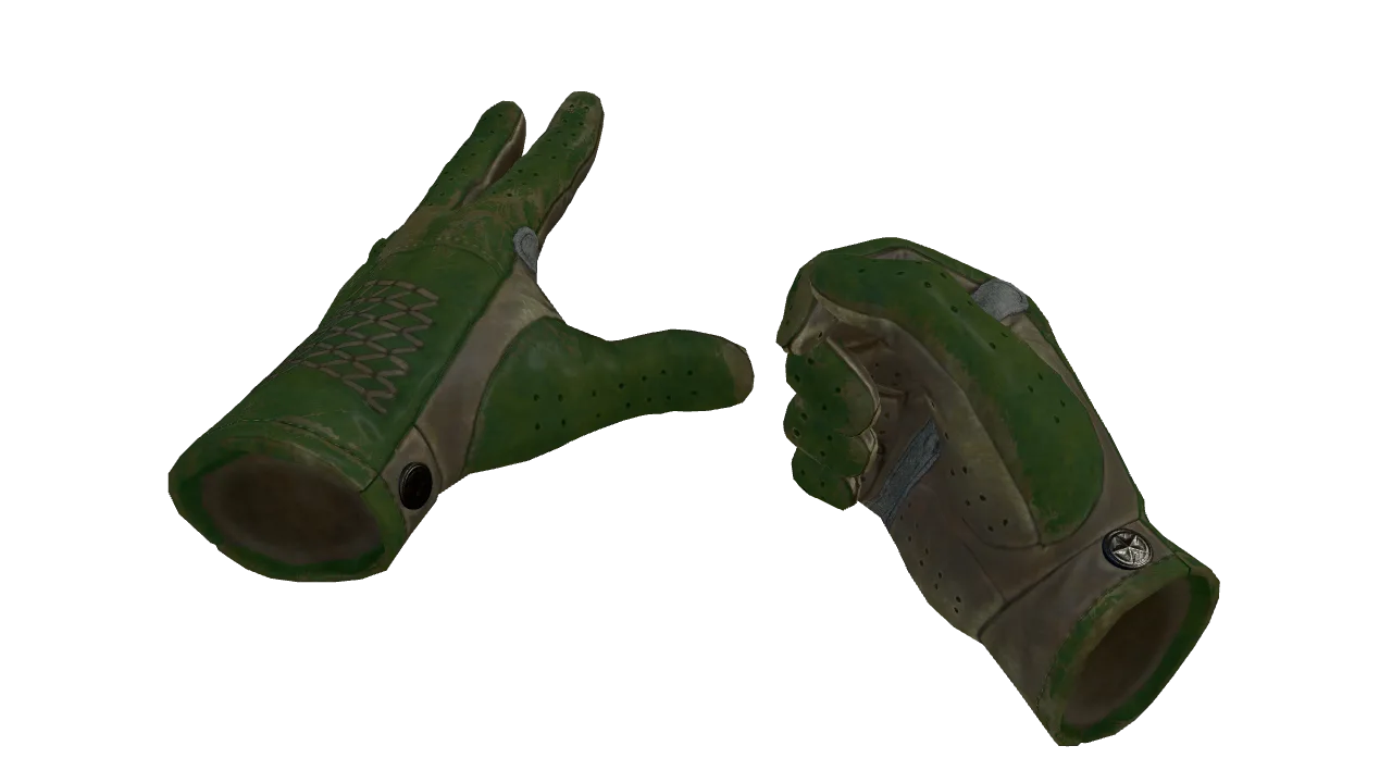 ★ Driver Gloves | Racing Green (Battle-Scarred) — Dust II light, front
