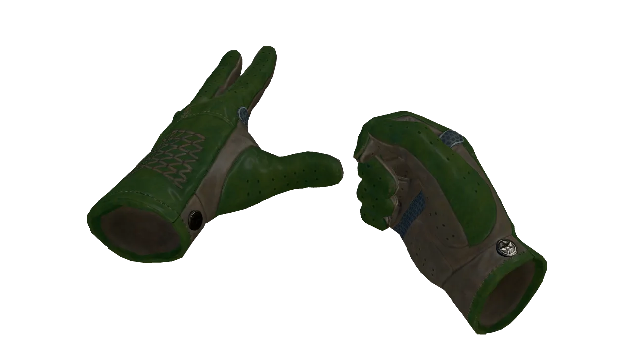 ★ Driver Gloves | Racing Green (Minimal Wear) — Dust II light, front