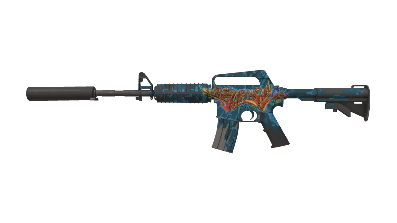 M4A1-S | Master Piece (Well-Worn) — Dust II light, front