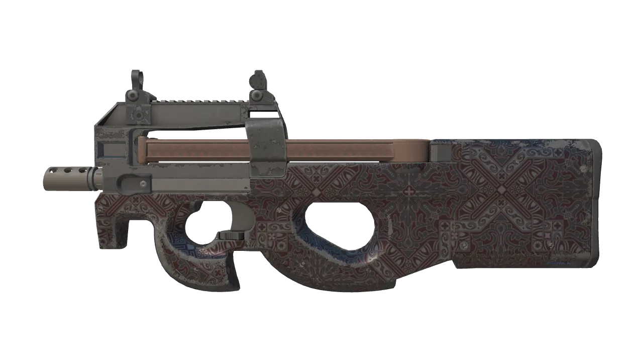 Souvenir P90 | Baroque Red (Field-Tested) — Dust II light, front
