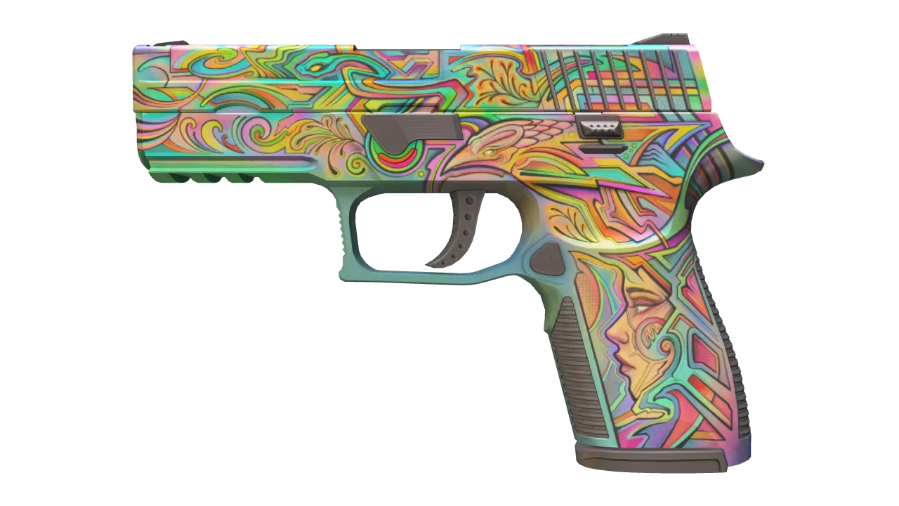 P250 | Visions (Minimal Wear) — Dust II light, front