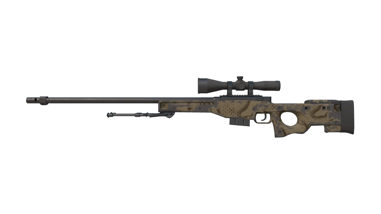 AWP | Snake Camo (Well-Worn) — Dust II light, front