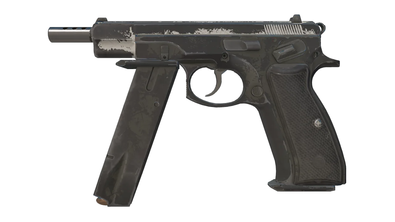 CZ75-Auto | Tuxedo (Battle-Scarred) — Dust II light, front