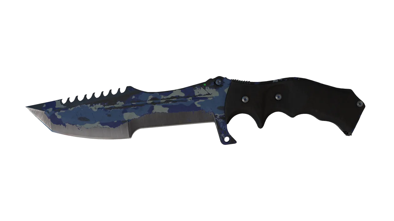 ★ Huntsman Knife | Bright Water (Battle-Scarred) — Dust II light, front