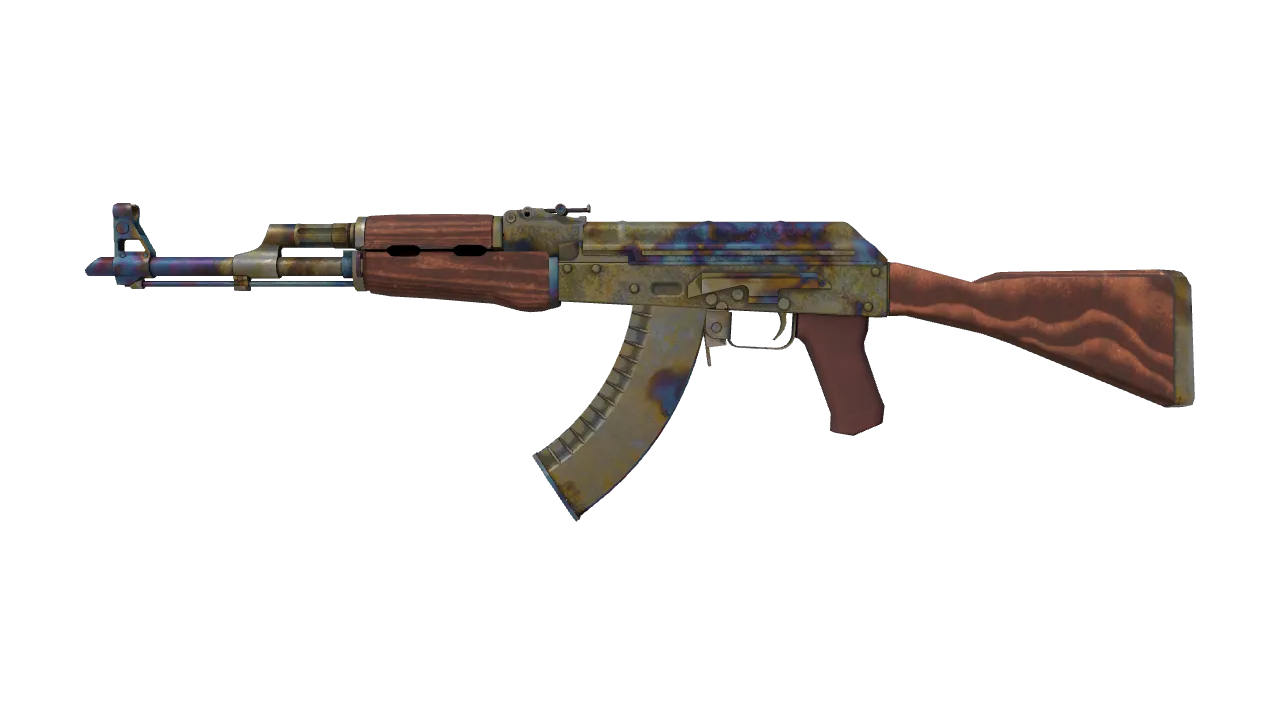 Souvenir AK-47 | Case Hardened (Battle-Scarred) — Dust II light, front