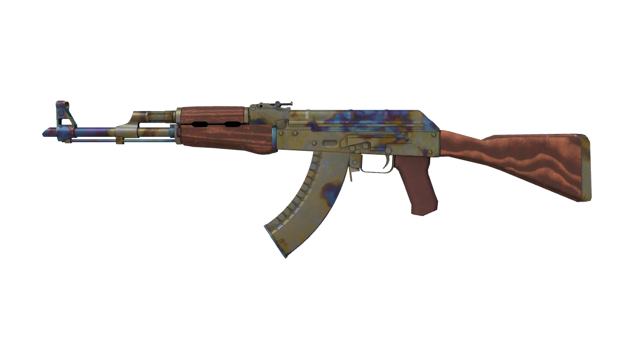 AK-47 | Case Hardened (Well-Worn) — Dust II light, front