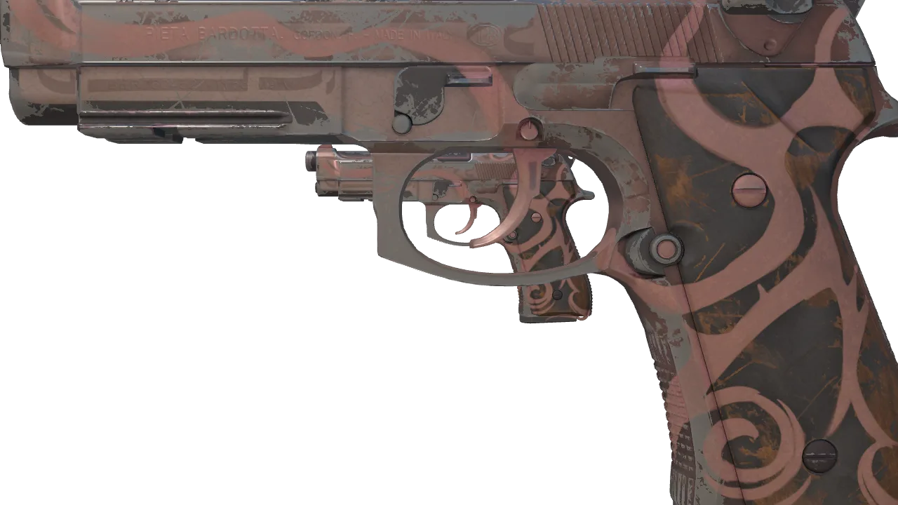 Dual Berettas | Mystic Conjunction (Well-Worn) — Dust II light, front