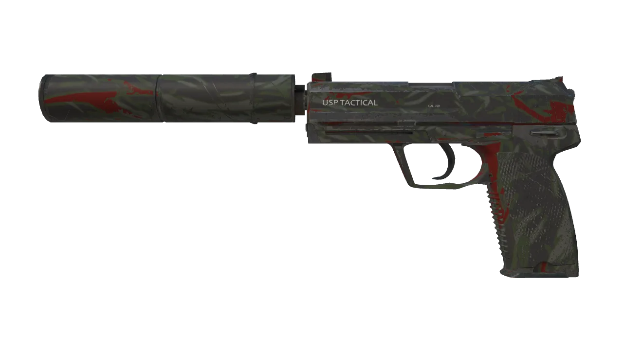 Souvenir USP-S | Blood Tiger (Field-Tested) — Dust II light, front