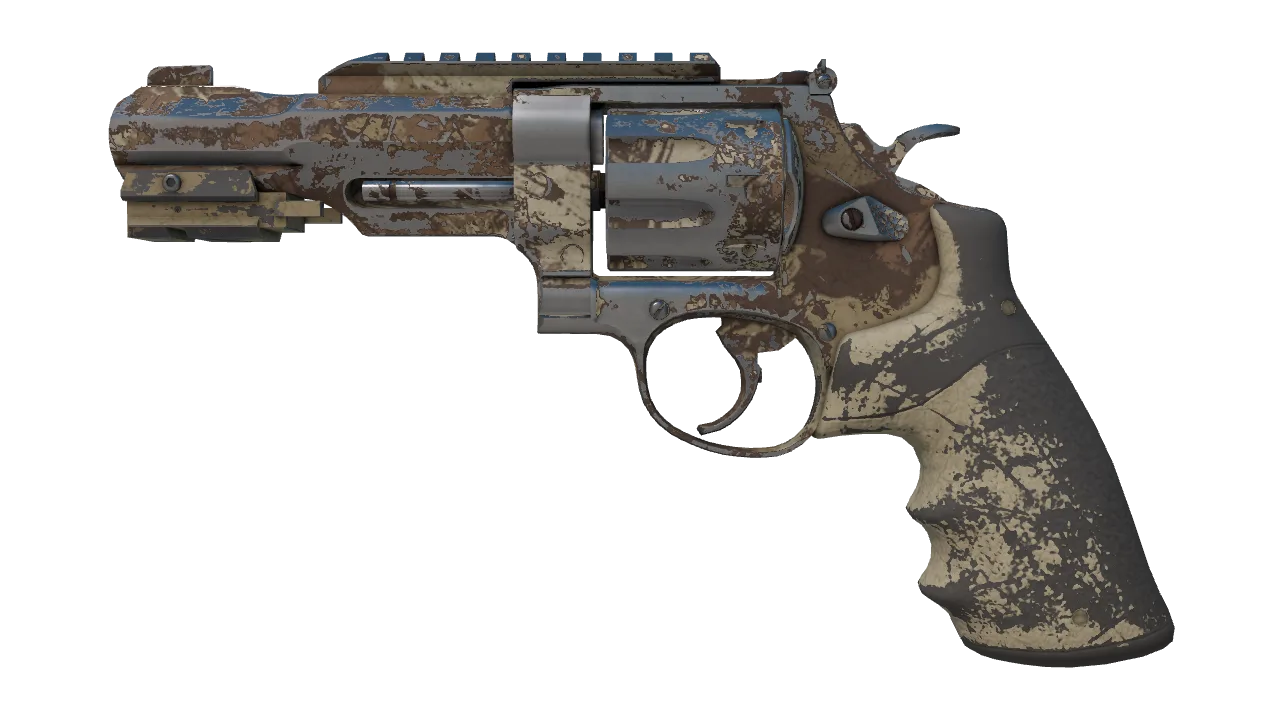 Souvenir R8 Revolver | Desert Brush (Battle-Scarred) — Dust II light, front