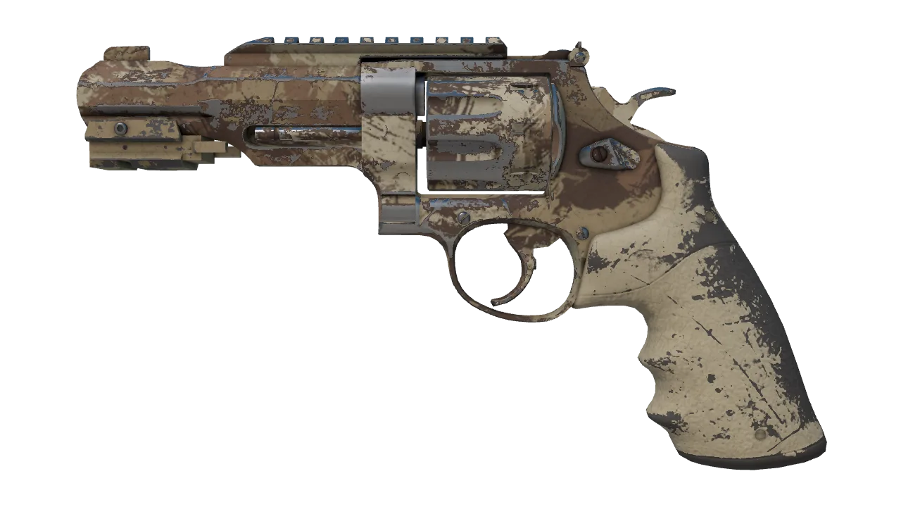 Souvenir R8 Revolver | Desert Brush (Well-Worn) — Dust II light, front