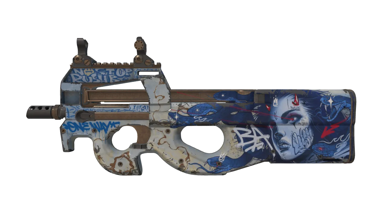 P90 | Deathgaze (Field-Tested) — Dust II light, front