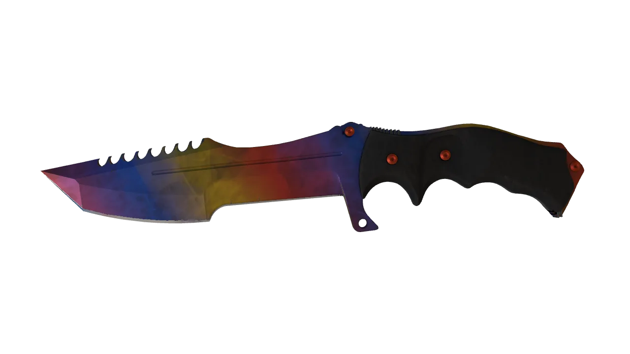 ★ Huntsman Knife | Marble Fade (Minimal Wear) — Dust II light, front
