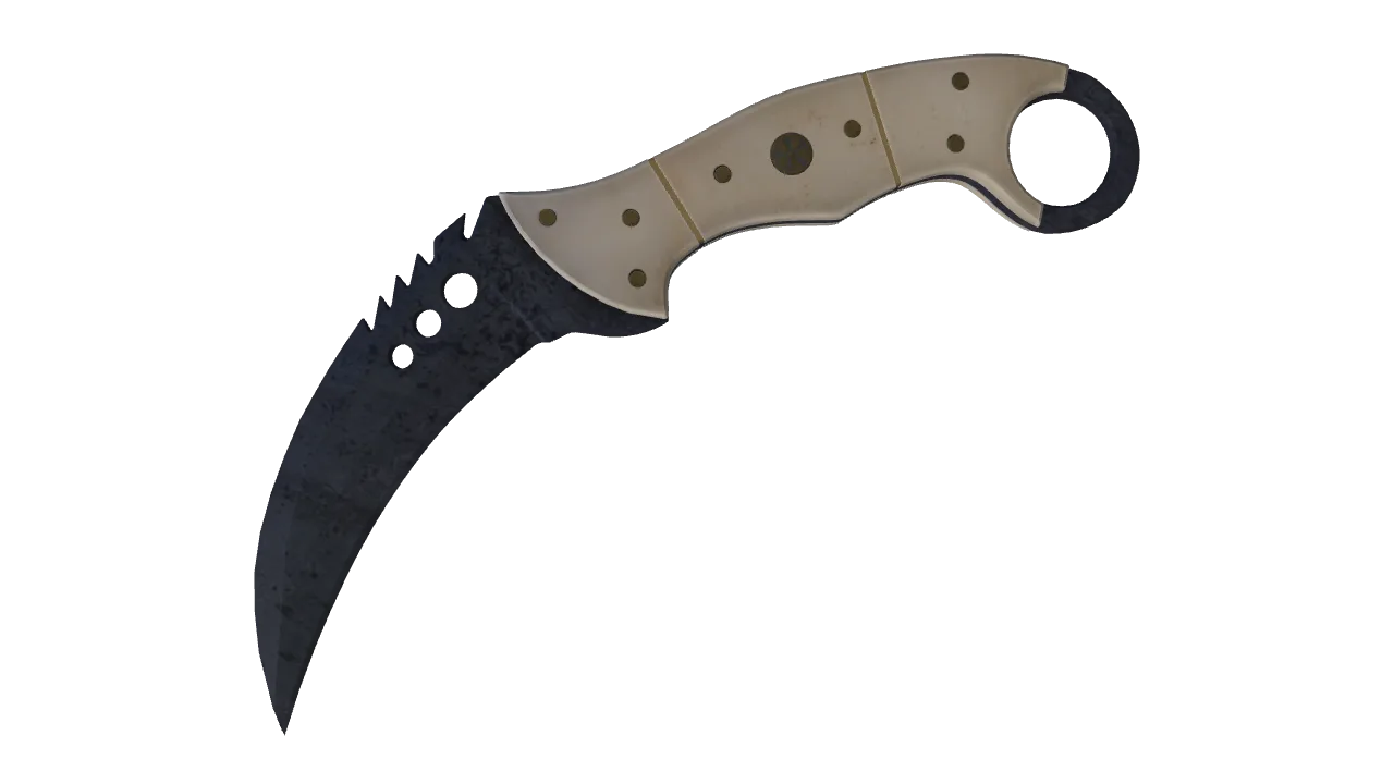 ★ Talon Knife | Blue Steel (Battle-Scarred) — Dust II light, front