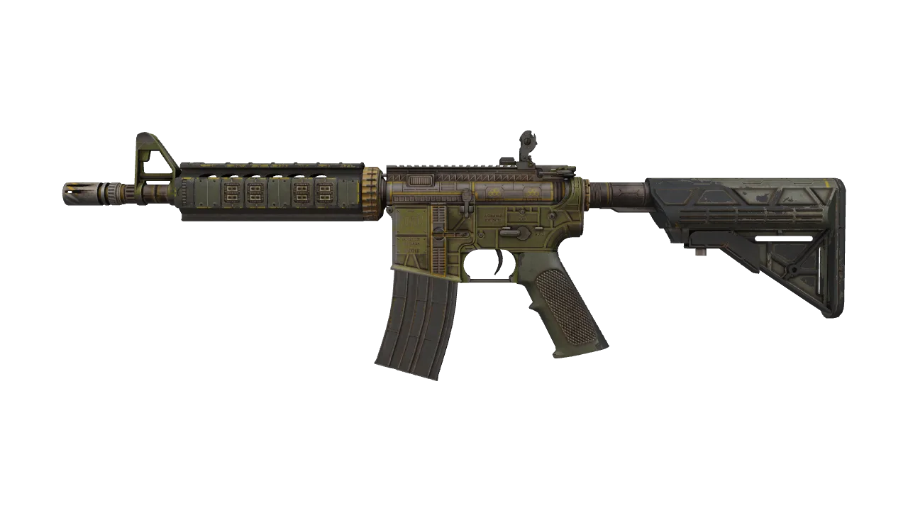 StatTrak™ M4A4 | The Battlestar (Battle-Scarred) — Dust II light, front