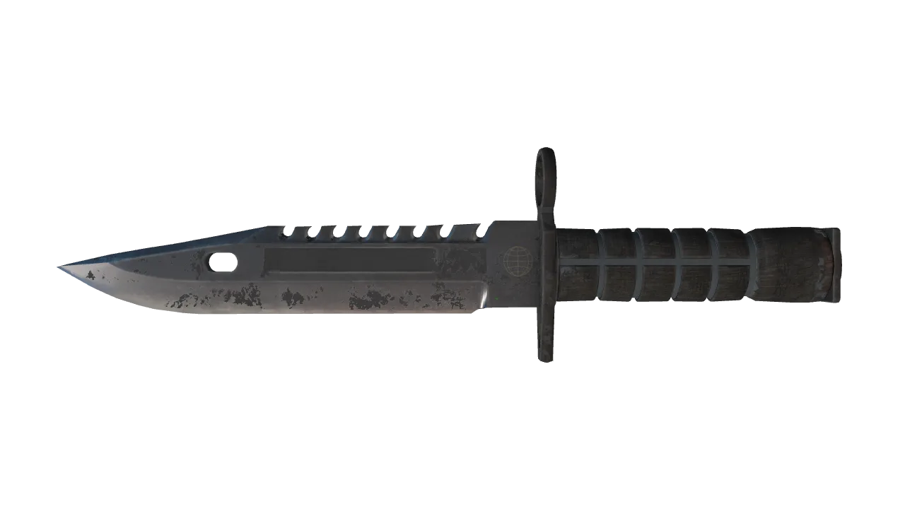 ★ M9 Bayonet | Night (Battle-Scarred) — Dust II light, front