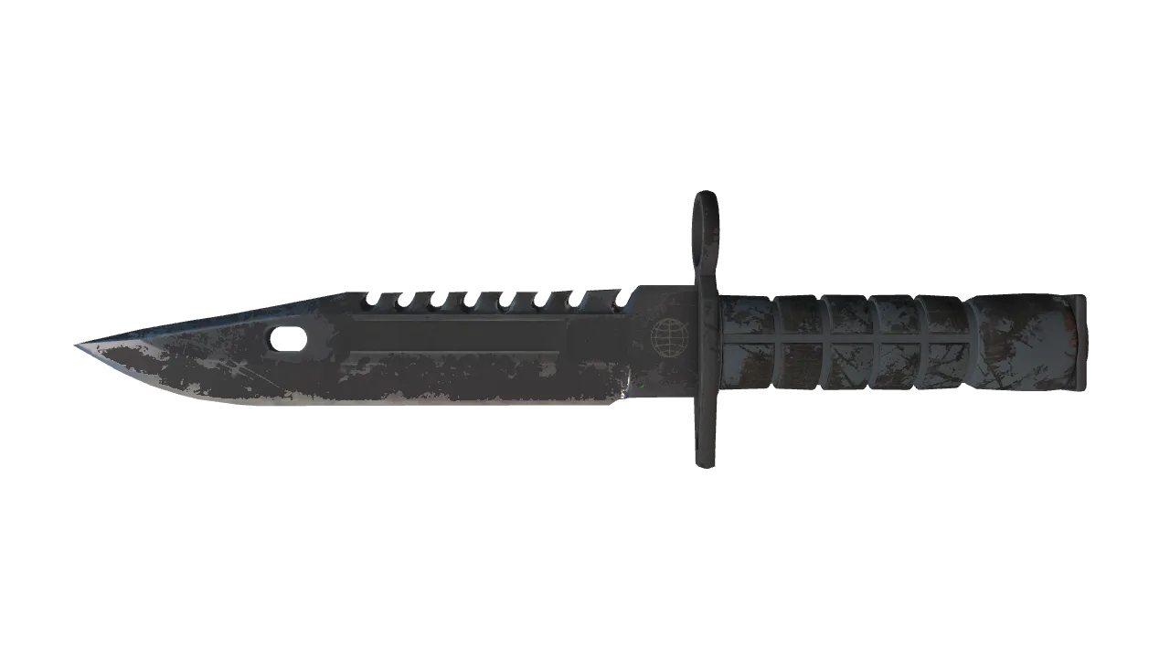 ★ M9 Bayonet | Night (Well-Worn) — Dust II light, front