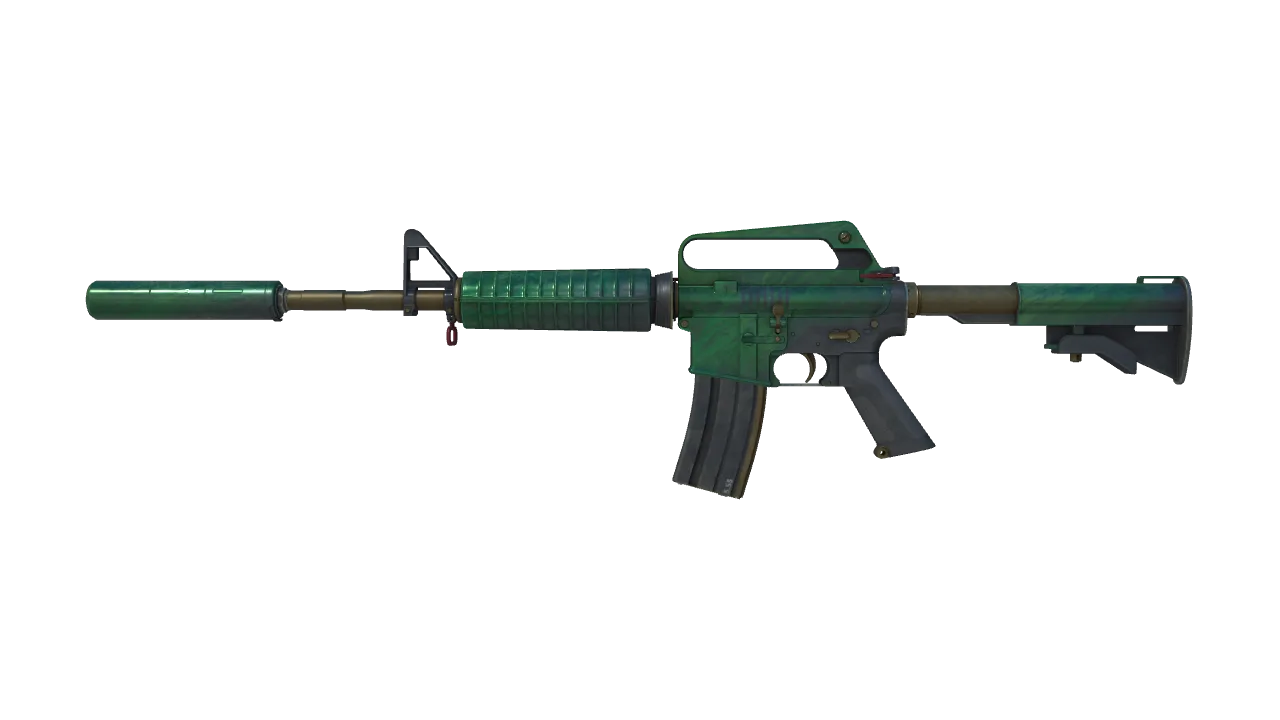 M4A1-S | Electrum (Field-Tested) — Dust II light, front